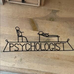 Decorative Metal Sign PSYCHOLOGIST Patient Couch Silhouette Office School